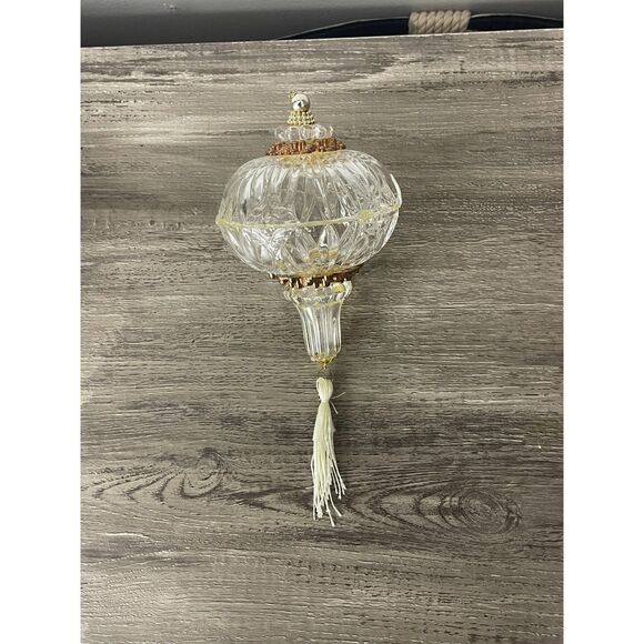 Set of 4 Clear Acrylic Christmas Ornaments Angel Finial Bulb Vintage 1989 - Picture 2 of 13